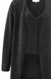 YAYA LONG CARDIGAN ANTHRACITE MELANGE