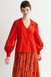 LOUCHE PALLAS BABYCORD COLLAR Red