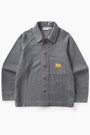 SERVICE WORKS  FLANNEL O SHIRT CHARCOAL