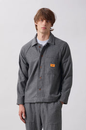 SERVICE WORKS  FLANNEL O SHIRT CHARCOAL