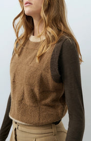 YAYA SPENCER CHECK TANK OTTER BROWN DESSIN