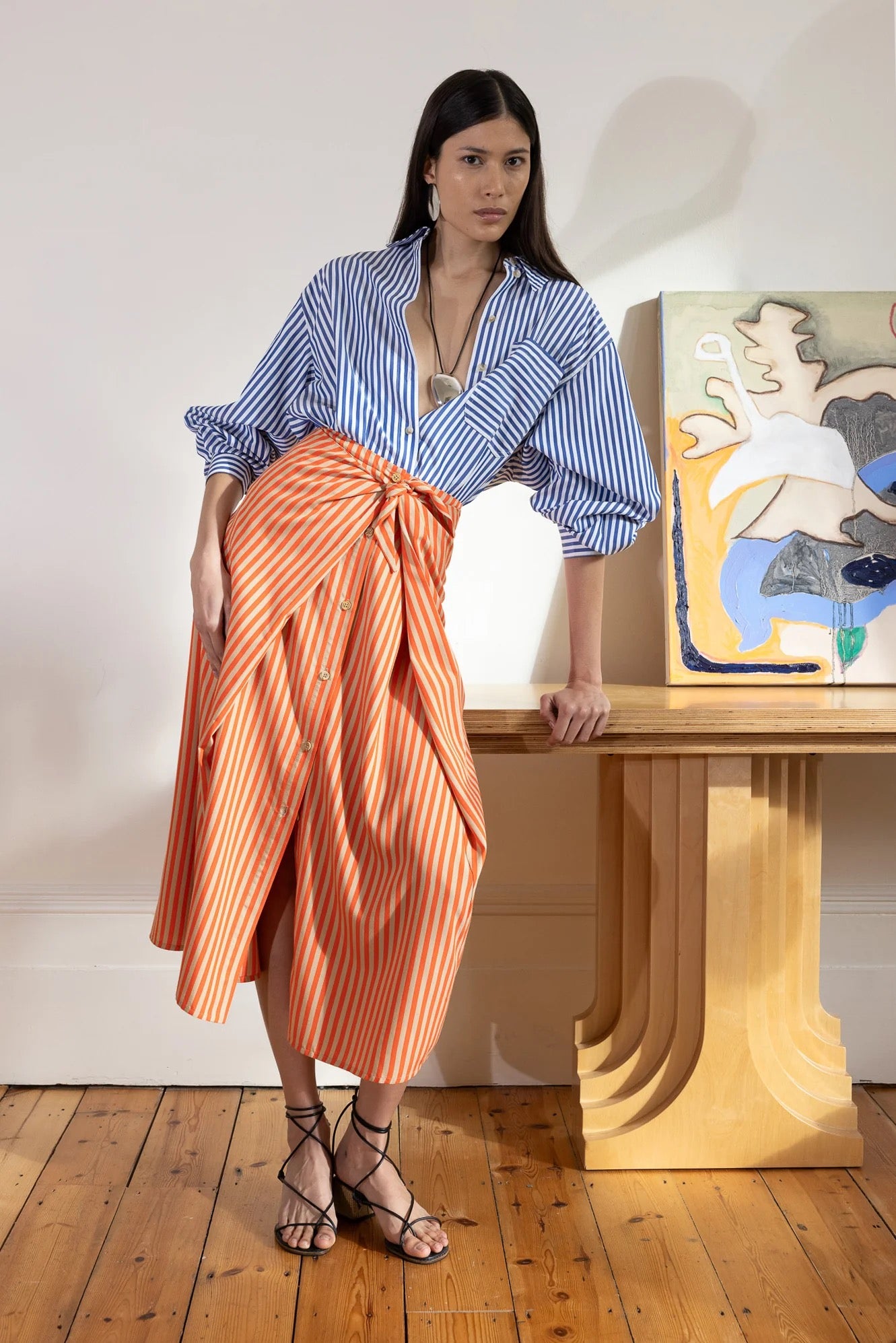 VIVERE  ALBANE ORANGE SAND SKIRT