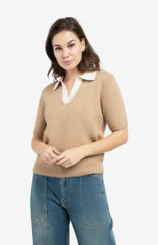 YAYA  S/S POLO KNIT KHAKI GREEN