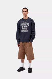 CARHARTT WIP  1989 WINNERS SWEAT DARK NAVY HEAVY STONEWASH