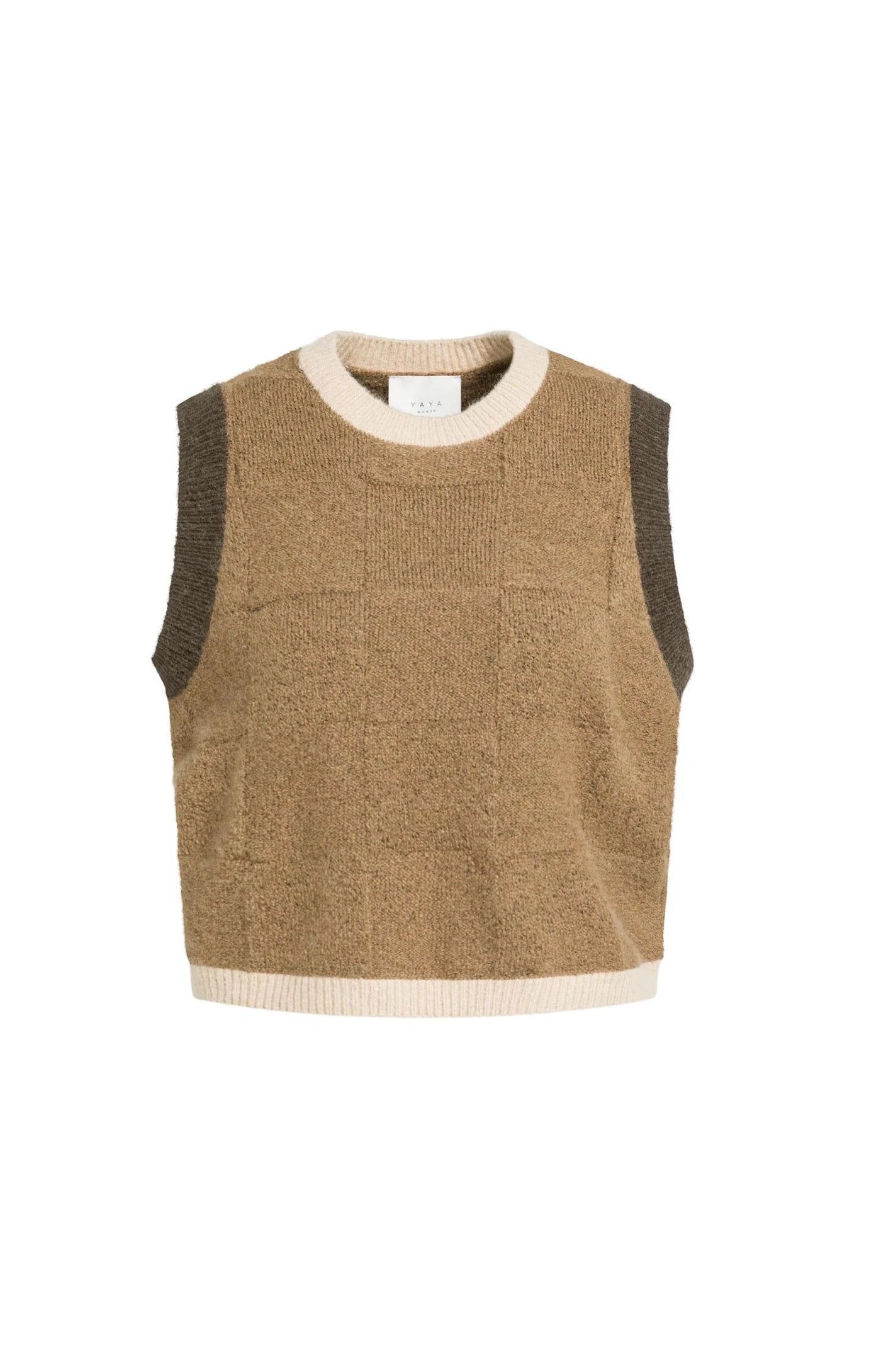 YAYA SPENCER CHECK TANK OTTER BROWN DESSIN