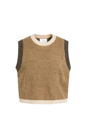 YAYA SPENCER CHECK TANK OTTER BROWN DESSIN