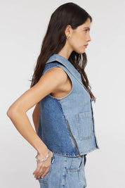 SEVENTY+MOCHI ZURI VEST DENIM TWO TONE