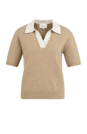 YAYA  S/S POLO KNIT KHAKI GREEN
