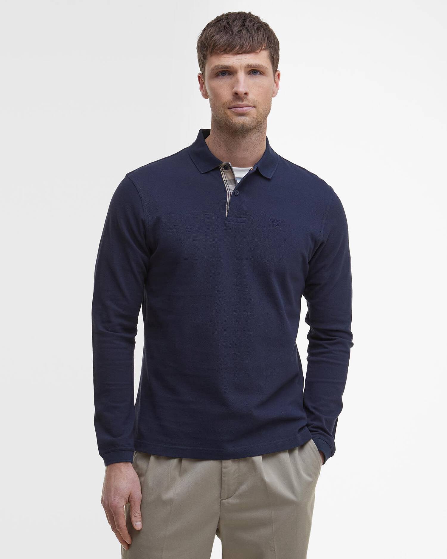 BARBOUR POLO LS NAVY