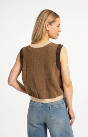 YAYA SPENCER CHECK TANK OTTER BROWN DESSIN