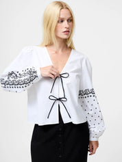 FRENCH CONNECTION  CAMBRIA TIE WHITE/BLACK