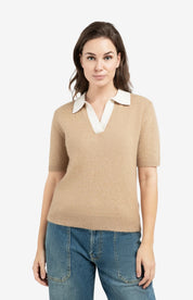 YAYA  S/S POLO KNIT KHAKI GREEN