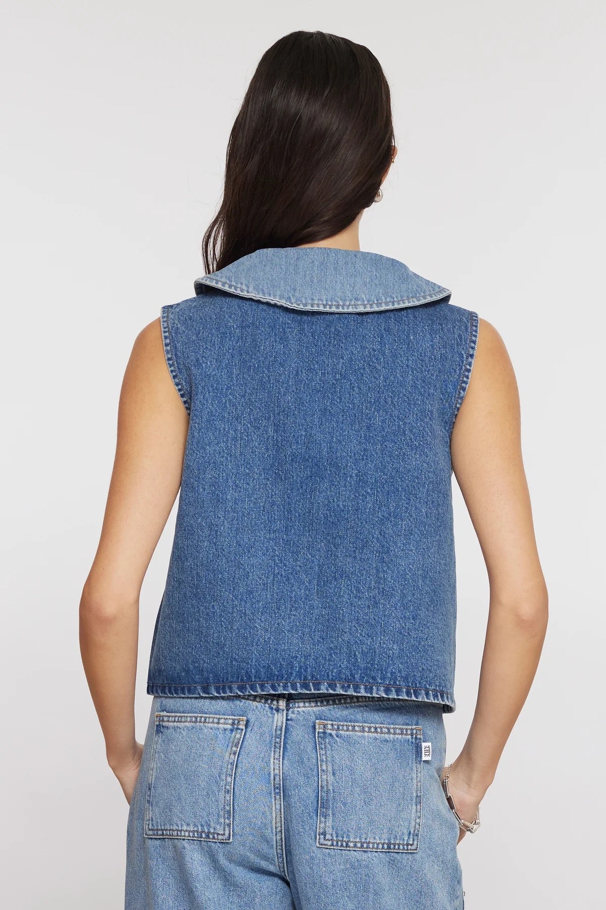 SEVENTY+MOCHI ZURI VEST DENIM TWO TONE