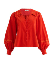 LOUCHE PALLAS BABYCORD COLLAR Red