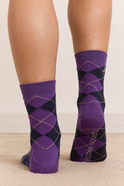 DAMSON MADDER 2 PACK SOCK OLIVE/PURPLE