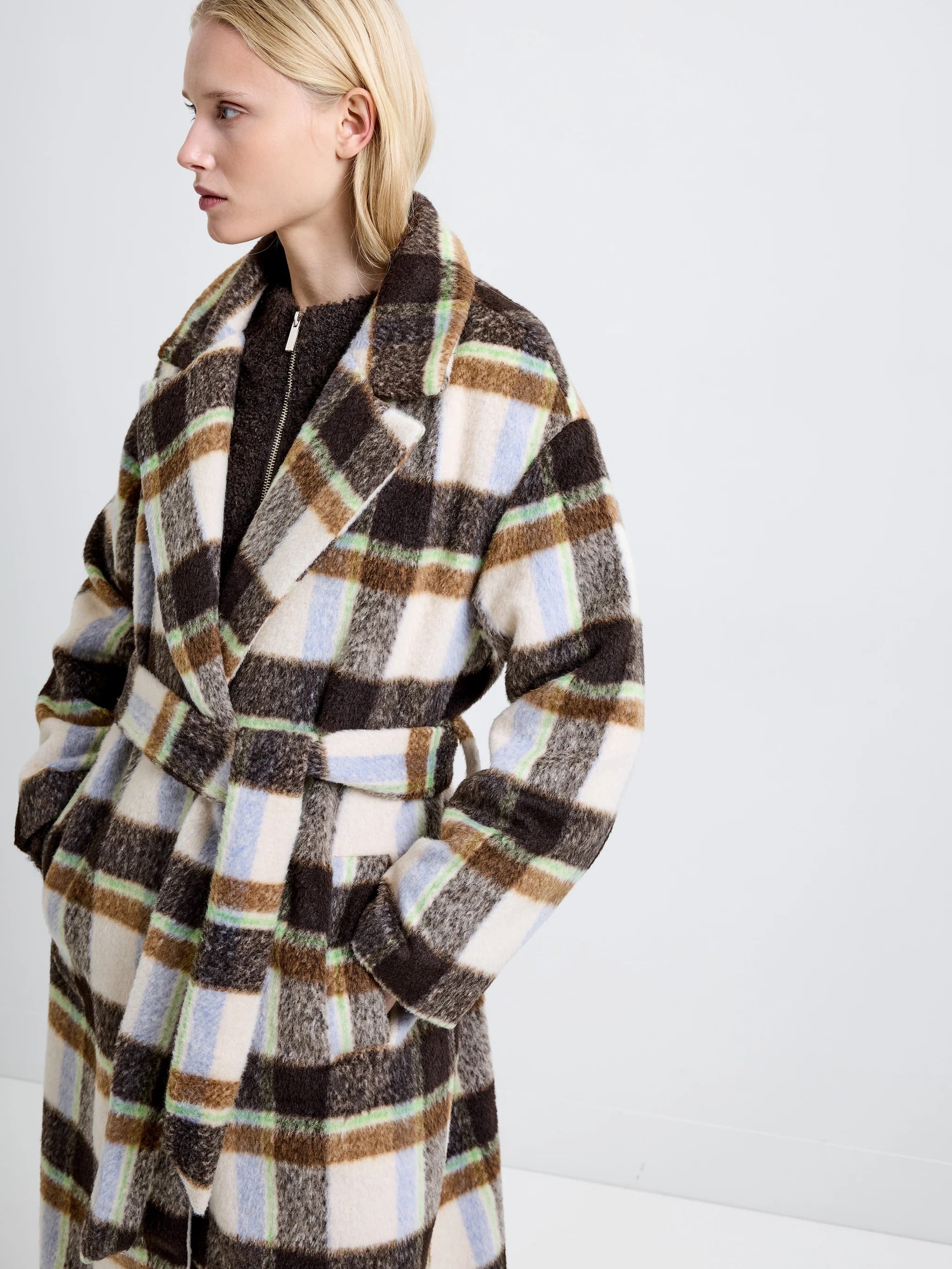 FRENCH CONNECTION  REMI BELTED BROWN MULTI