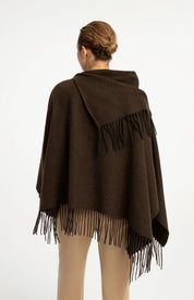 YAYA PONCHO SLATE BLACK BROWN
