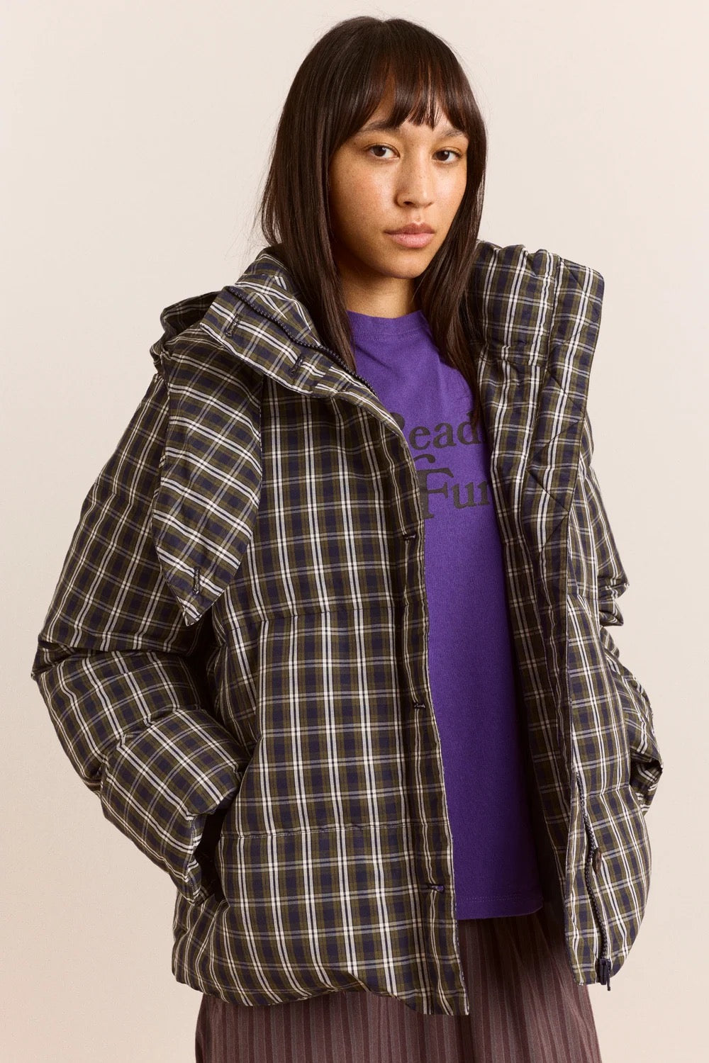 DAMSON MADDER  PEARL HOOD LYRA CHECK