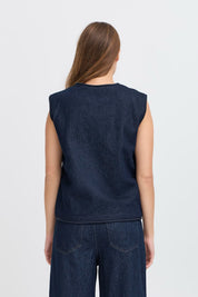 ICHI  HIRAMO W COAT DENIM