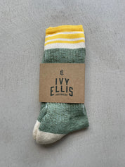 IVY ELLIS VINTAGE SPORT SOCKS SANGO GRN/YEL
