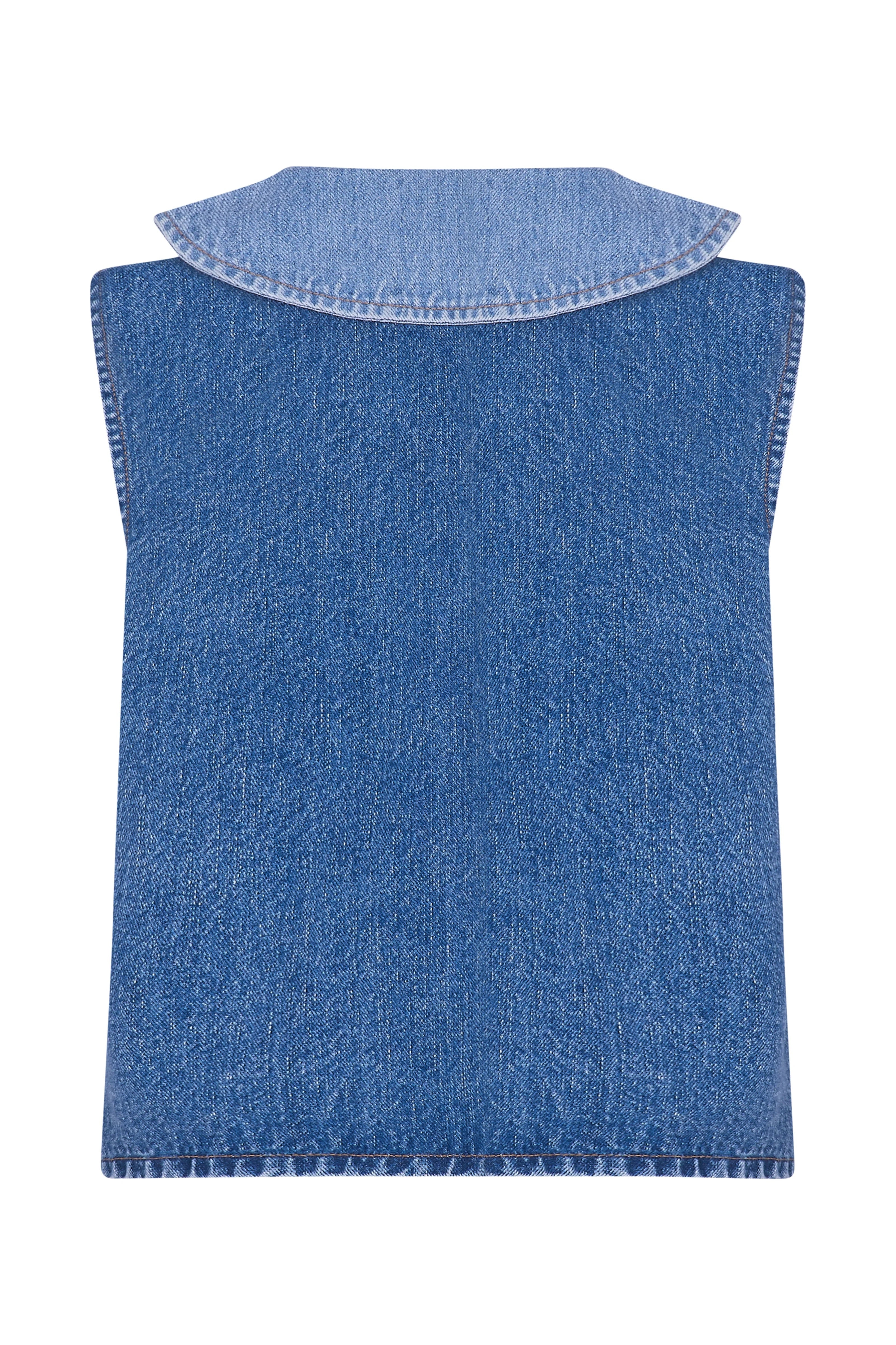 SEVENTY+MOCHI ZURI VEST DENIM TWO TONE