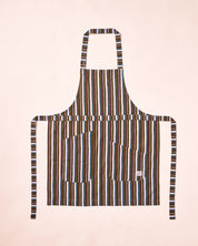 DAMSON MADDER APRON MULTI POCKETS OLIVE STRIPE