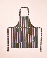 DAMSON MADDER APRON MULTI POCKETS OLIVE STRIPE