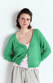 AMERICAN VINTAGE  DUMY GREEN MELANGE CARDIGAN