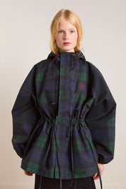 DAMSON MADDER LIU RAINCOAT NAVY CHECK