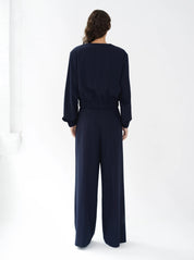 FRENCH CONNECTION  ALIA BOMBER NAVY-LINEN WHITE