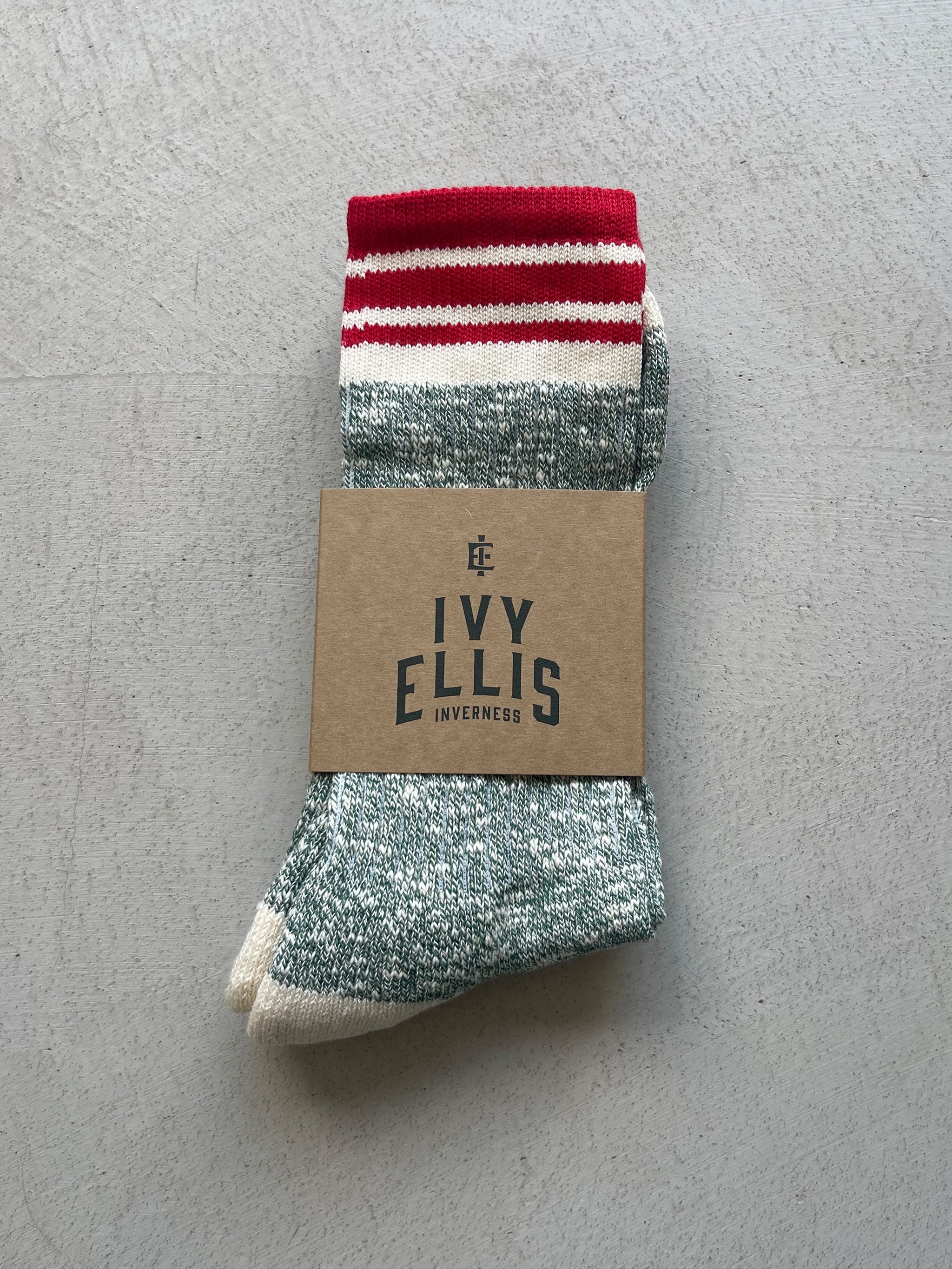 IVY ELLIS SPORTS SOCKS MELVICH GRN/RED