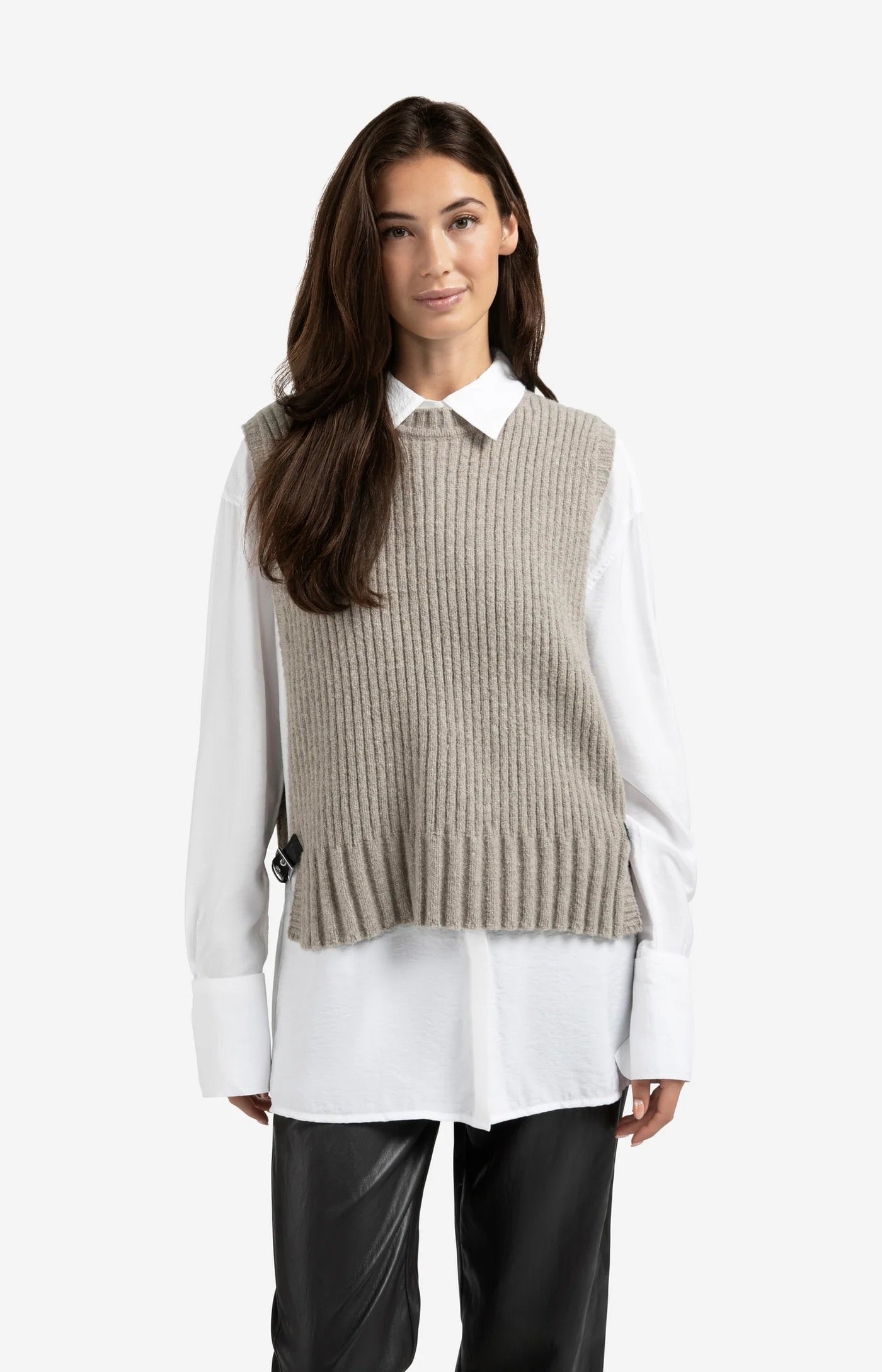 YAYA TANK SIDE BUCKLES CAPERS MELANGE