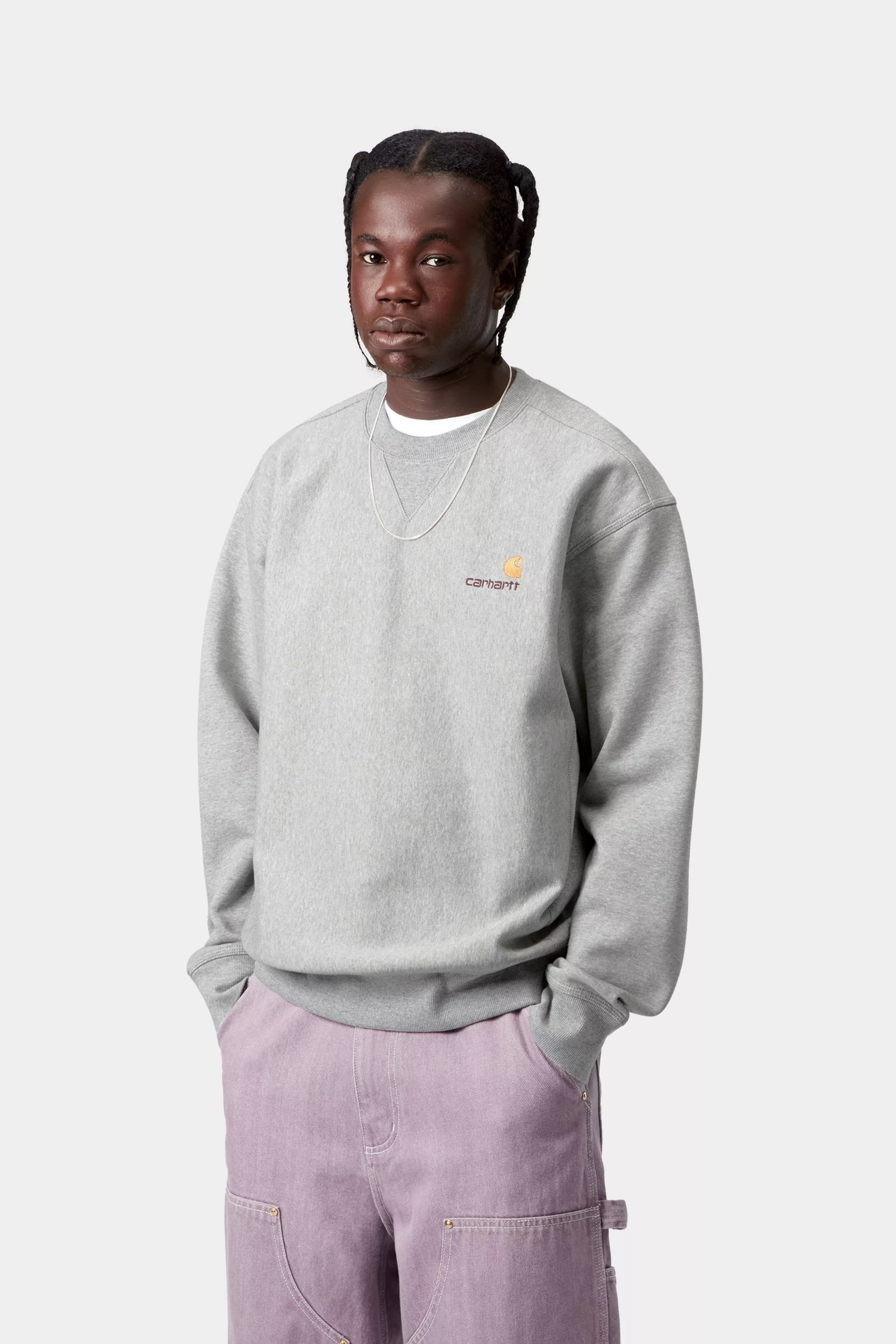 CARHARTT WIP  AMERICAN SCRIPT GREY HEATHER