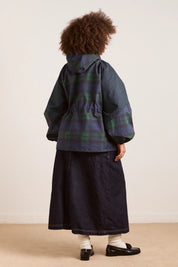 DAMSON MADDER LIU RAINCOAT NAVY CHECK