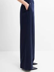FRENCH CONNECTION ALIA PINSTRIPE NAVY-LINEN WHITE