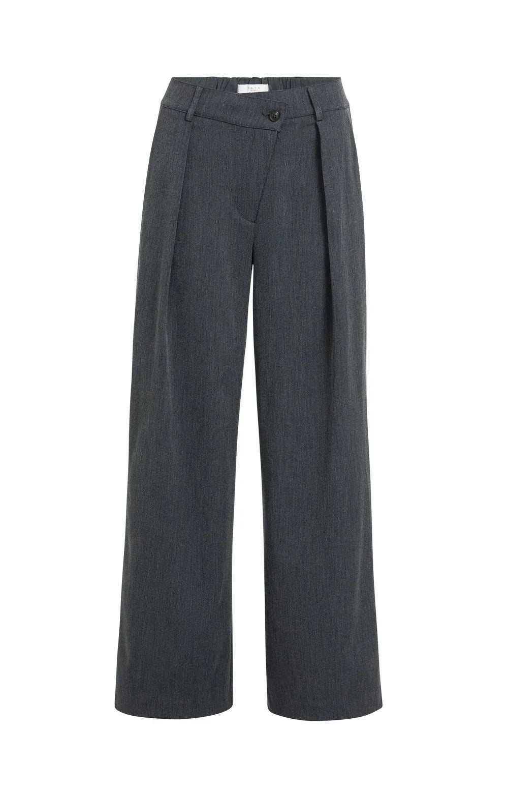 YAYA  WOVEN WIDE TRS CAT BLACK MELANGE