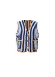 FRNCH CAMILA REVERSIBLE BLEU JEAN WAISTCOAT