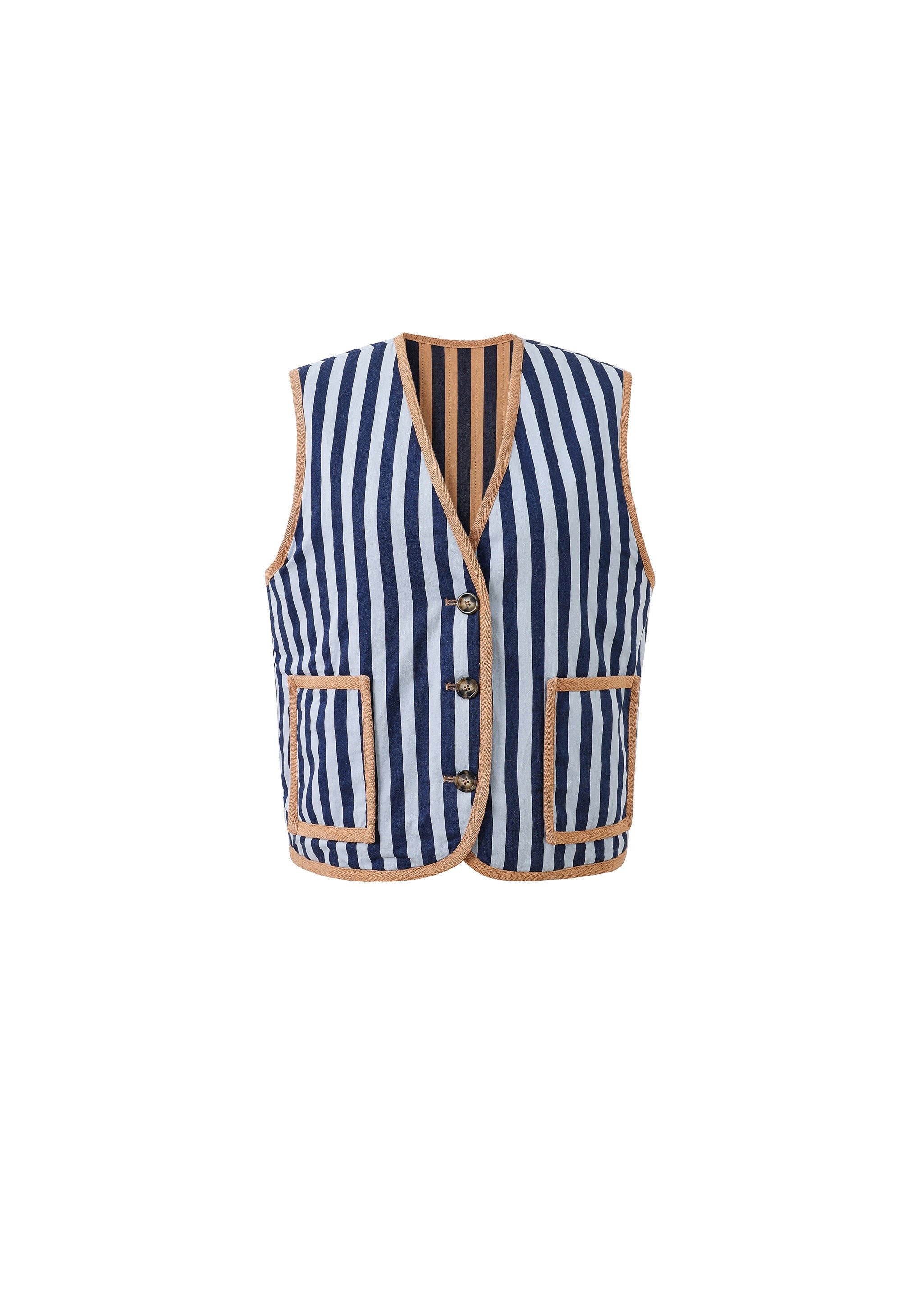 FRNCH CAMILA REVERSIBLE BLEU JEAN WAISTCOAT