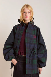 DAMSON MADDER LIU RAINCOAT NAVY CHECK