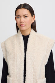 ICHI GIZLA GILET BIRCH CREAM