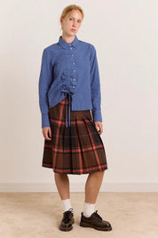 DAMSON MADDER  TALLA ROUCHED BLUE CHECK