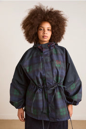 DAMSON MADDER LIU RAINCOAT NAVY CHECK