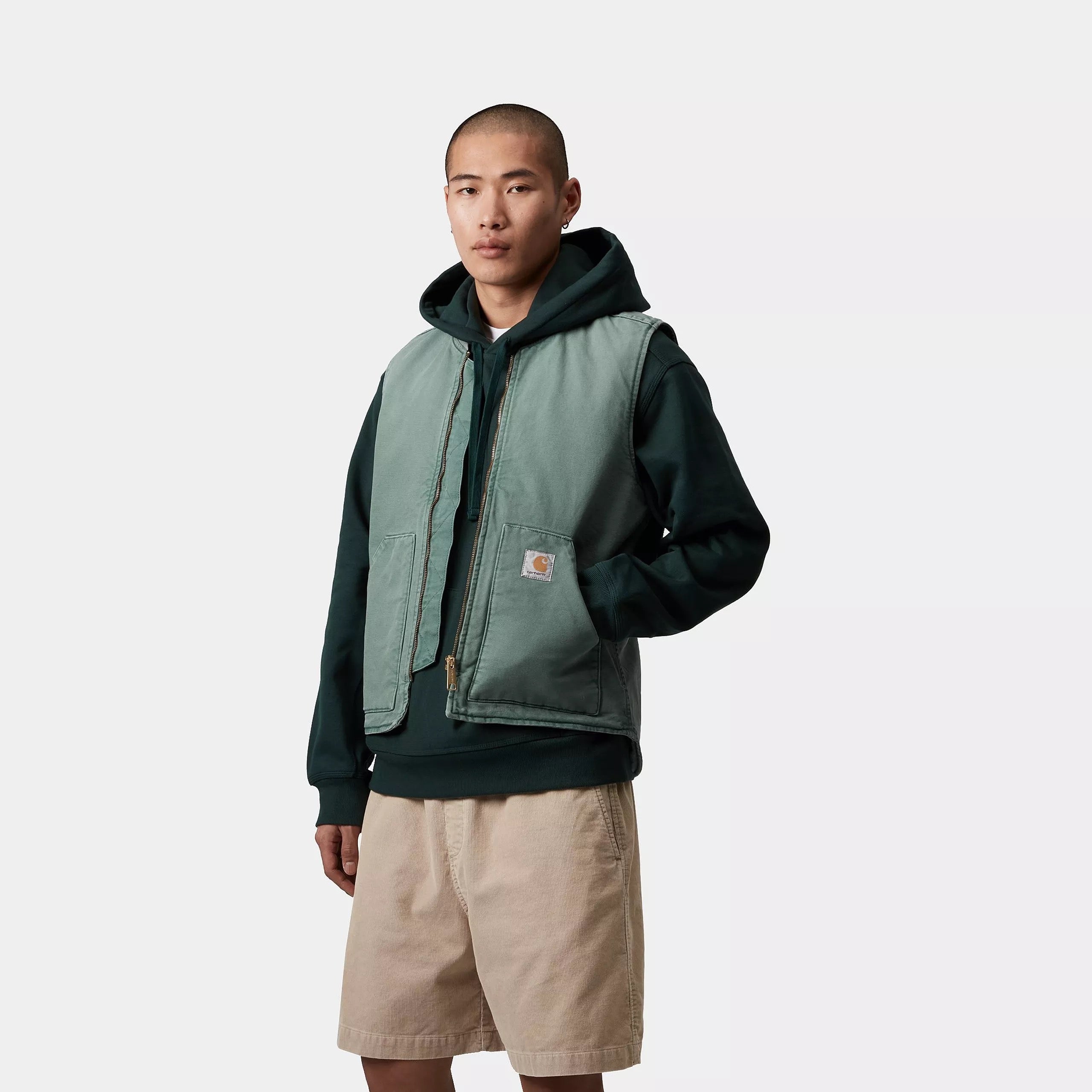 CARHARTT WIP  VEST ORGANIC SILVER PINE STONE