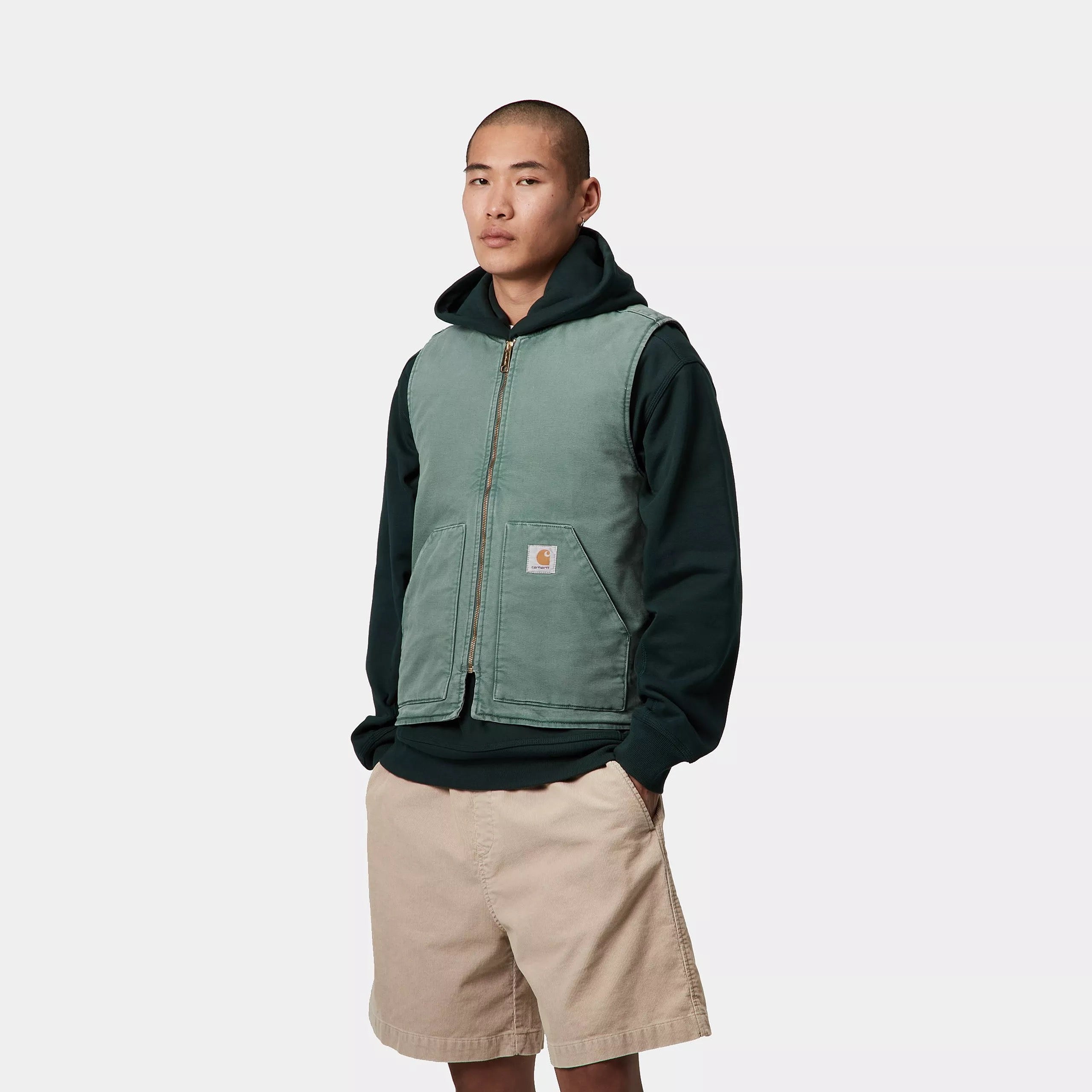 CARHARTT WIP  VEST ORGANIC SILVER PINE STONE