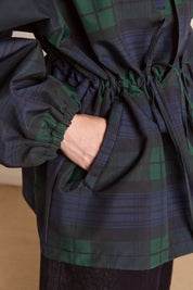 DAMSON MADDER LIU RAINCOAT NAVY CHECK