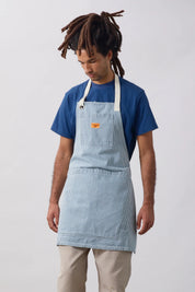 SERVICE WORKS  GINGHAM APRON Blue