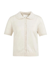 YAYA  COLLAR CARDI BEIGE MELANGE