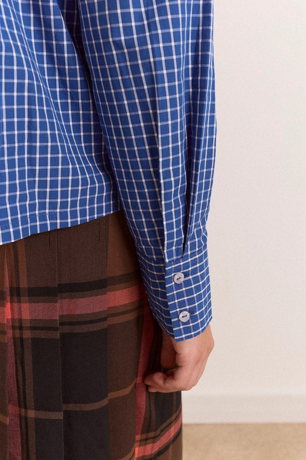 DAMSON MADDER  TALLA ROUCHED BLUE CHECK