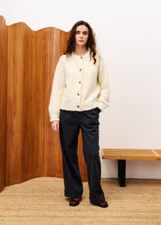 FRNCH BUTTON CARDIGAN CREME