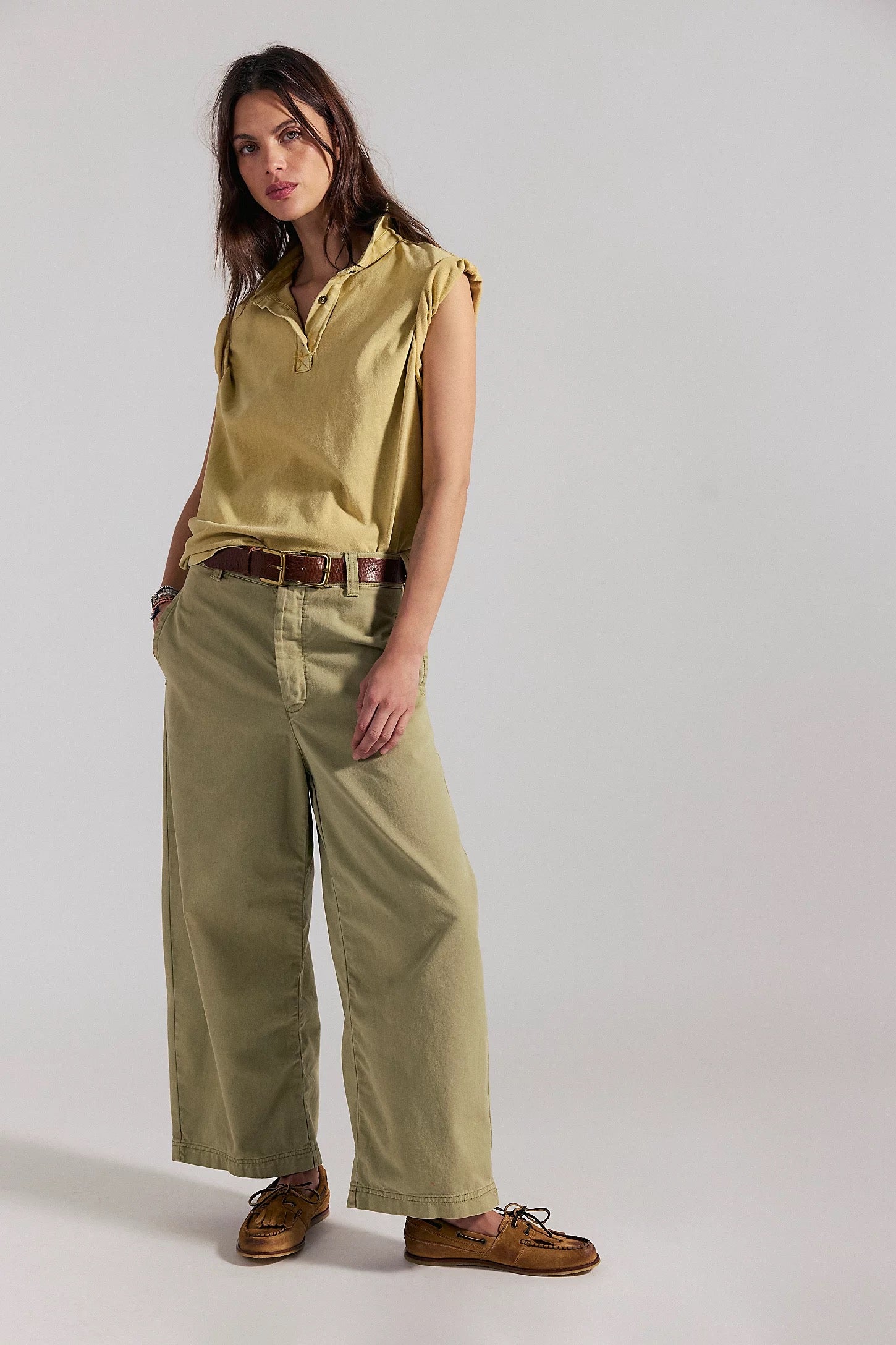 FREE PEOPLE  LAYDOWN CHINO Green